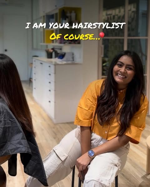 Noopur Chokshi at the salon, mid-consultation with a client
